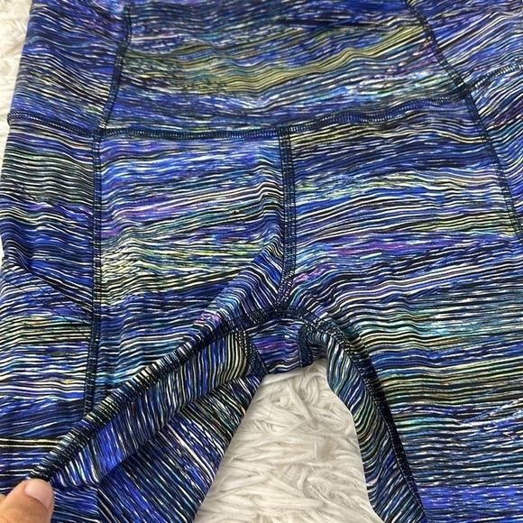 Lululemon Fast and Free Tight 25" *Non-Reflective Nulux Interconnect Blue Multi - Picture 2 of 5